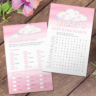 Prospectus 14 Cm X 21,6 Cm Baby shower nuages mot recherche baby match jeu