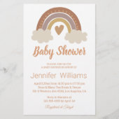 Prospectus 14 Cm X 21,6 Cm baby shower rétro boho rainbow invitation flyer (Devant)