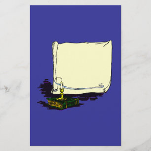 Prospectus 14 Cm X 21,6 Cm Bannière vintage et livre avec Modèle à bougie