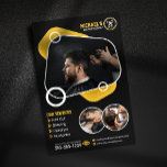 Prospectus 14 Cm X 21,6 Cm Barbershop tendance Coiffeuse coiffeuse coiffeuse<br><div class="desc">Attirer de nouveaux clients et élever la marque de votre barbier avec ce design attrayant et personnalisable de flyer! Doté d'une esthétique moderne aux accents jaunes audacieux et aux images saisissantes, ce modèle est parfait pour présenter vos services et vos coordonnées. Personnalisez facilement avec votre propre logo, texte et images...</div>