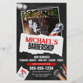 Prospectus 14 Cm X 21,6 Cm Barbier professionnel Pole Coiffeur Rasage (Devant)