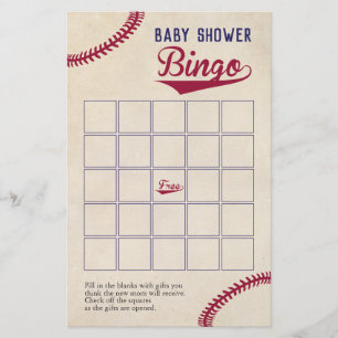 Prospectus 14 Cm X 21,6 Cm Baseball Thème Baby shower Bingo Jeu