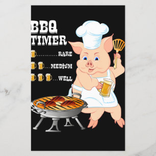 Prospectus 14 Cm X 21,6 Cm BBQ   BBQ Timer Pig Grill Barbecue Beer Lover Men