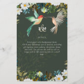 Prospectus 14 Cm X 21,6 Cm Beau HUMMINGBIRDS Couple Mariage (Dos)