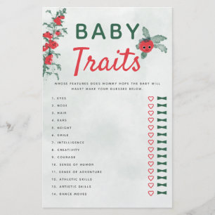 Prospectus 14 Cm X 21,6 Cm Bébé Traits Baby shower Jeu Rustique Tomato Vine