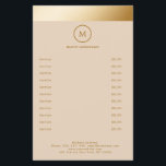 Prospectus 14 Cm X 21,6 Cm Beige Gold Stripe Monogramm Circle Flyer<br><div class="desc">Elegant,  beige,  gold stripe,  circle,  monogramm flyer.There is no shine or texture. Edit your product in minutes by entering your data. You can change the font,  color and position by "personalizing more".</div>
