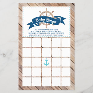 Prospectus 14 Cm X 21,6 Cm Bingo baby shower, Nautique