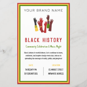 Prospectus 14 Cm X 21,6 Cm Black History Celebration Event United Business