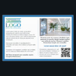 Prospectus 14 Cm X 21,6 Cm Bleu Bordure Gris Texte Logo & Qr Informations<br><div class="desc">Circulaire marketing informative pour votre petite entreprise avec beaucoup de place pour votre texte personnalisé sur un côté, avec votre logo, code QR, et une photo. De l'autre côté, une photo plus grande, l'adresse du site et un slogan ou un texte plus court. Une bordure bleue encadrant le texte du...</div>