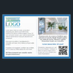Prospectus 14 Cm X 21,6 Cm Bleu Bordure Gris Texte Logo & Qr Informations<br><div class="desc">Circulaire marketing informative pour votre petite entreprise avec beaucoup de place pour votre texte personnalisé sur un côté, avec votre logo, code QR, et une photo. De l'autre côté, une photo plus grande, l'adresse du site et un slogan ou un texte plus court. Une bordure bleue encadrant le texte du...</div>