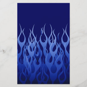 Prospectus 14 Cm X 21,6 Cm Bleu cool sur Blue Racing Flames décorative