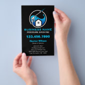 Prospectus 14 Cm X 21,6 Cm Bleu Noir Moderne Pression Lavage Nettoyage (Poignée)