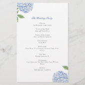 Prospectus 14 Cm X 21,6 Cm Blue Hydrangea Classic Mariage Paper Programme (Dos)