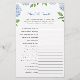 Prospectus 14 Cm X 21,6 Cm Blue Hydrangea Trouvez la carte papier du jeu invi
