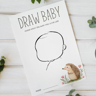 Prospectus 14 Cm X 21,6 Cm Boho Woodland Animaux Baby shower Draw Baby Game