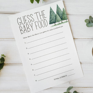 Prospectus 14 Cm X 21,6 Cm Boho Woodland Animaux Baby shower Guess Food Game