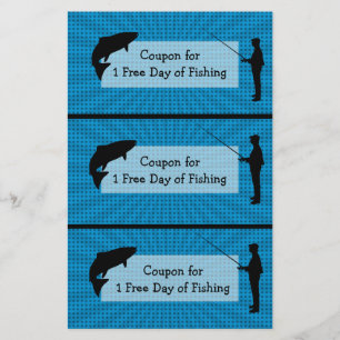 Prospectus 14 Cm X 21,6 Cm Bons pour une journée gratuite d'humour de pêche