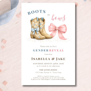 Prospectus 14 Cm X 21,6 Cm Bottes de cowboy de budget ou noeuds roses révélat