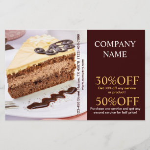 Prospectus 14 Cm X 21,6 Cm Boutique de gâteau de dessert moderne