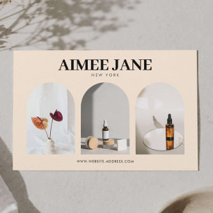 Prospectus 14 Cm X 21,6 Cm Boutique Minimaliste Bold, Salon Photo Trio Ivoire