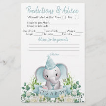 Boy Elephant Bow Cravate Baby shower Double Jeu Fl