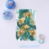 Prospectus 14 Cm X 21,6 Cm Branche avec Feuilles d'or Ginko Biloba (Simple)