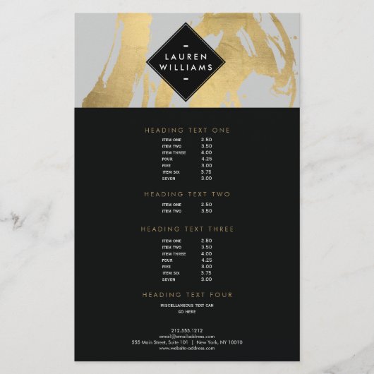 Prospectus 14 Cm X 21,6 Cm Brochures Edgy Faux Gold sur Grey (Devant)