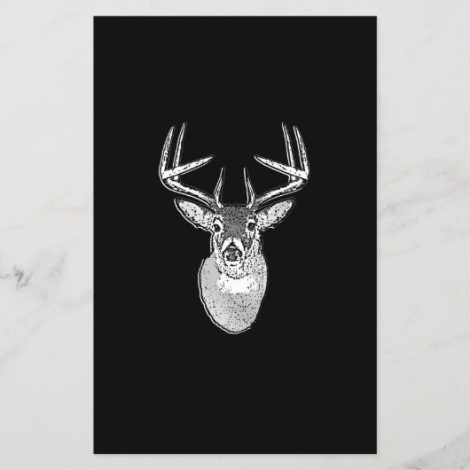 Prospectus 14 Cm X 21,6 Cm Buck sur noir design White Tail Deer (Devant)