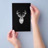 Prospectus 14 Cm X 21,6 Cm Buck sur noir design White Tail Deer (Poignée)