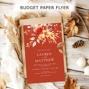 Prospectus 14 Cm X 21,6 Cm Budget Boho Rust Orange Mariage de automne Invitat