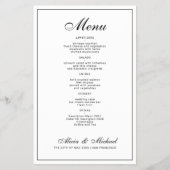 Prospectus 14 Cm X 21,6 Cm Budget elegant black and white wedding menu (Devant)