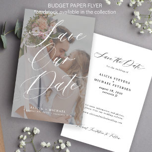 Prospectus 14 Cm X 21,6 Cm Budget moderne élégant photo mariage faire part de