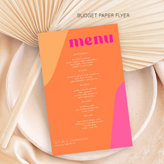 Prospectus 14 Cm X 21,6 Cm Budget moderne rétro abstrait menu mariage modèle