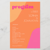 Prospectus 14 Cm X 21,6 Cm Budget moderne rétro programme de mariage modèle (Devant)