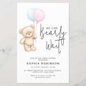 Prospectus 14 Cm X 21,6 Cm Budget Moderne Teddy Bear Baby shower Invitation (Devant)