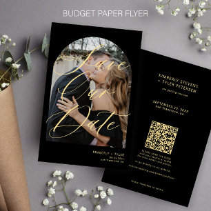 Prospectus 14 Cm X 21,6 Cm Budget photo QR code or noir mariage date de sauve