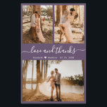 Prospectus 14 Cm X 21,6 Cm Budget Purple Photo Collage Mariage Merci<br><div class="desc">Budget, Élégant, Moderne, Mariage Lettré à la main (3) Trois Photo Collage Merci personnalisé abordable flyer à bas budget. ***VEUILLEZ NOTER! *** DÉPOSEZ POUR PLUS D'INFORMATIONS ! *** mariage élégant merci modèle avec trois photos sur le devant et une photo sur le dos. Avec le texte "Amour et merci" dans...</div>