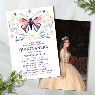 Prospectus 14 Cm X 21,6 Cm Budget Quinceañera Papillon Rose Photo Floral