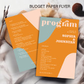 Prospectus 14 Cm X 21,6 Cm Budget retro wedding program template