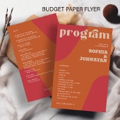 Prospectus 14 Cm X 21,6 Cm Budget retro wedding program template