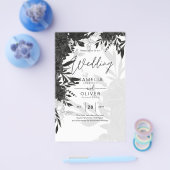 Prospectus 14 Cm X 21,6 Cm BUDGET Roses noirs Élégant Mariage blanc Invitatio (Simple)