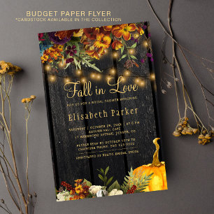 Prospectus 14 Cm X 21,6 Cm Budget rustique automne fleuri nuptiale invitation