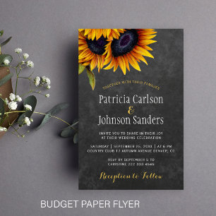 Prospectus 14 Cm X 21,6 Cm Budget rustique tournesol mariage invitation papie