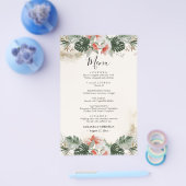 Prospectus 14 Cm X 21,6 Cm Budget Tropical Palm Greenery Menu Mariage (Simple)