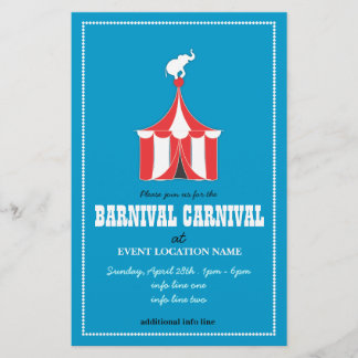 Prospectus 14 Cm X 21,6 Cm Carnaval PERSONNALISÉ Circulaire d'événements BLUE