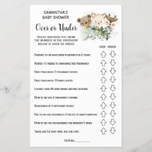 Prospectus 14 Cm X 21,6 Cm Carte de baby shower bilingue "Forest Over or unde