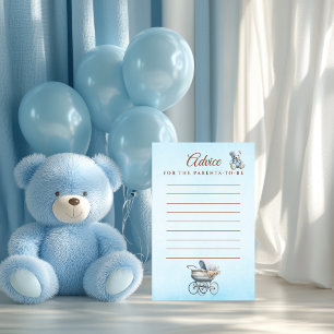 Prospectus 14 Cm X 21,6 Cm Carte de conseils élégante avec un landau Teddy bl