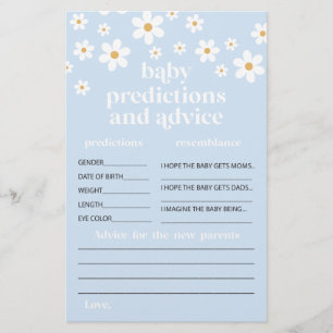 Prospectus 14 Cm X 21,6 Cm Carte de conseils pour les parents pour Baby Showe