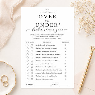 Prospectus 14 Cm X 21,6 Cm Carte de jeu de Baby Shower "Plus ou Moins"