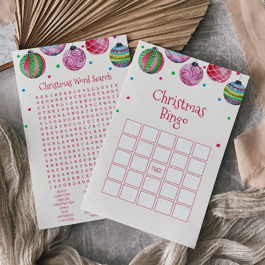 Prospectus 14 Cm X 21,6 Cm Carte de Jeu de Bingo de Noël